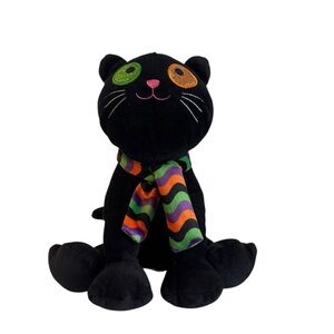 Gitzy black cat Katrina plush stuffed animal Toy 8" Halloween sparkle plushie